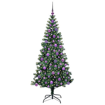 vidaXL Artificial Pre-lit Christmas Tree Green 180 cm PVC and Metal - 49982