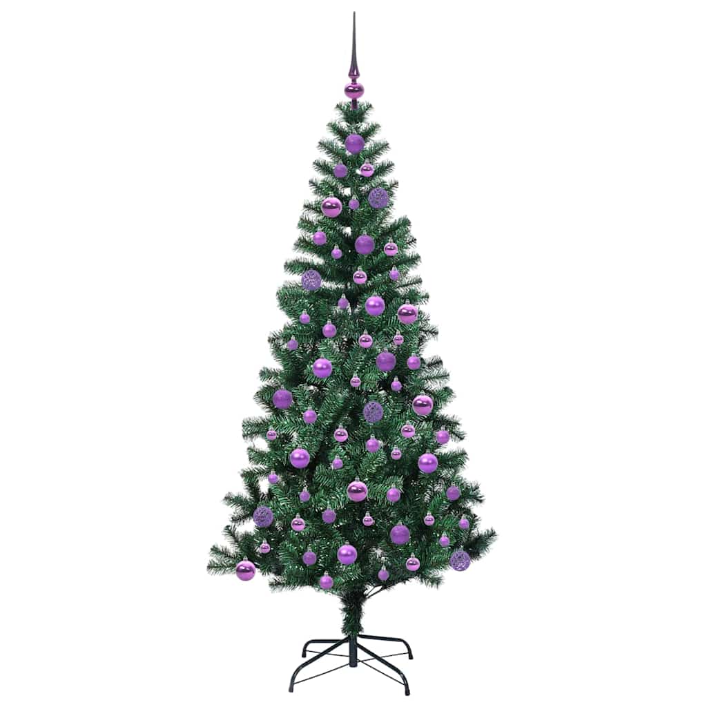 vidaXL Artificial Pre-lit Christmas Tree Green 180 cm PVC and Metal - 49982
