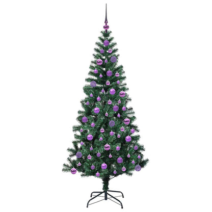 vidaXL Artificial Pre-lit Christmas Tree Green 180 cm PVC and Metal - 49982