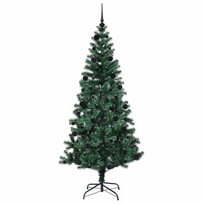 vidaXL Artificial Pre-lit Christmas Tree Green 210 cm PVC and Metal - 50027