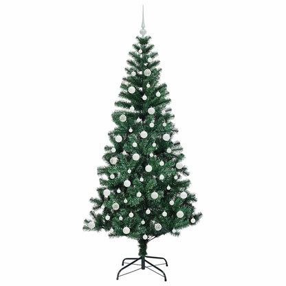 vidaXL Artificial Pre-lit Christmas Tree Green 210 cm PVC and Metal - 50037