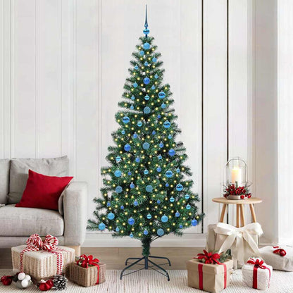 vidaXL Artificial Pre-lit Christmas Tree Green 210 cm PVC and Metal - 50050