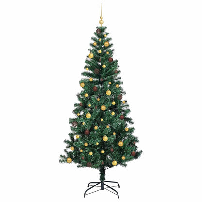 vidaXL Artificial Pre-lit Christmas Tree Green 240 cm PVC and Metal - 50068
