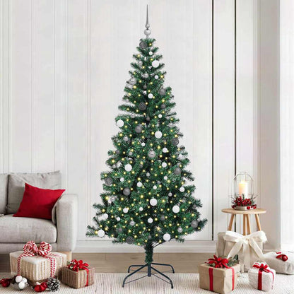 vidaXL Artificial Pre-lit Christmas Tree Green 240 cm PVC and Metal - 50070