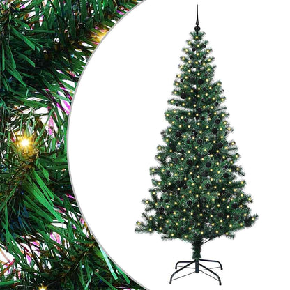 vidaXL Artificial Pre-lit Christmas Tree Green 240 cm PVC and Metal - 50073