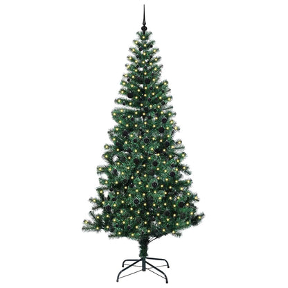vidaXL Artificial Pre-lit Christmas Tree Green 240 cm PVC and Metal - 50073