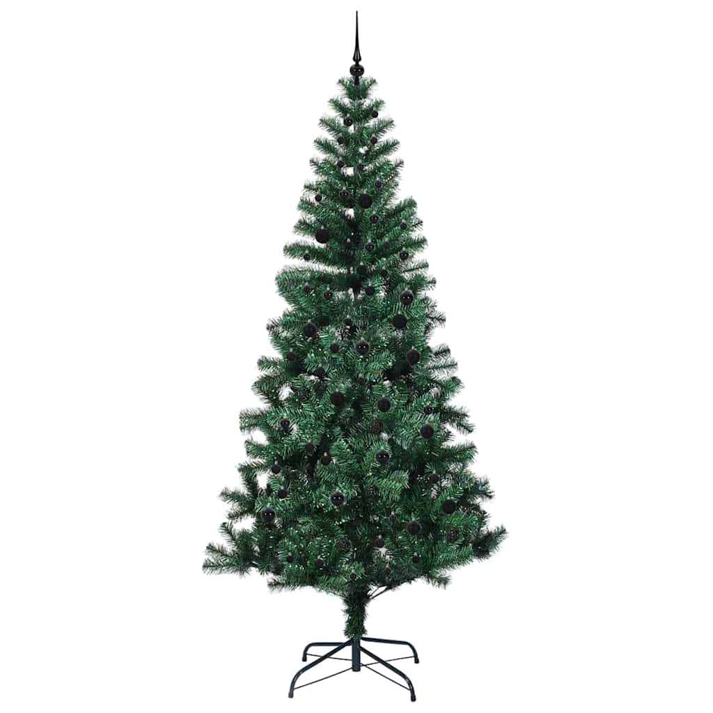 vidaXL Artificial Pre-lit Christmas Tree Green 240 cm PVC and Metal - 50073
