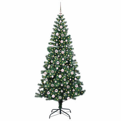 vidaXL Artificial Pre-lit Christmas Tree Green 240 cm PVC and Metal - 50078