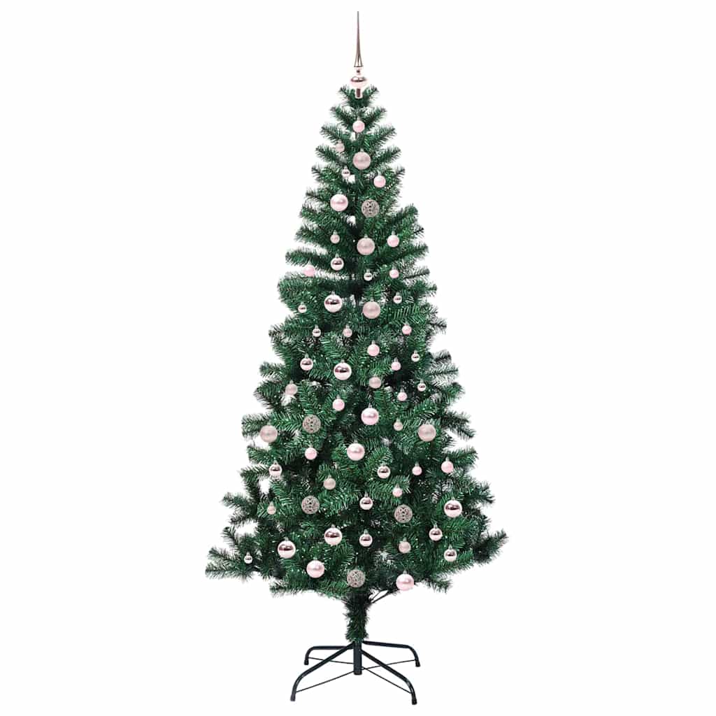 vidaXL Artificial Pre-lit Christmas Tree Green 240 cm PVC and Metal - 50078