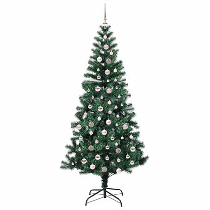 vidaXL Artificial Pre-lit Christmas Tree Green 240 cm PVC and Metal - 50078