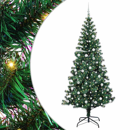 vidaXL Artificial Pre-lit Christmas Tree Green 240 cm PVC and Metal - 50087