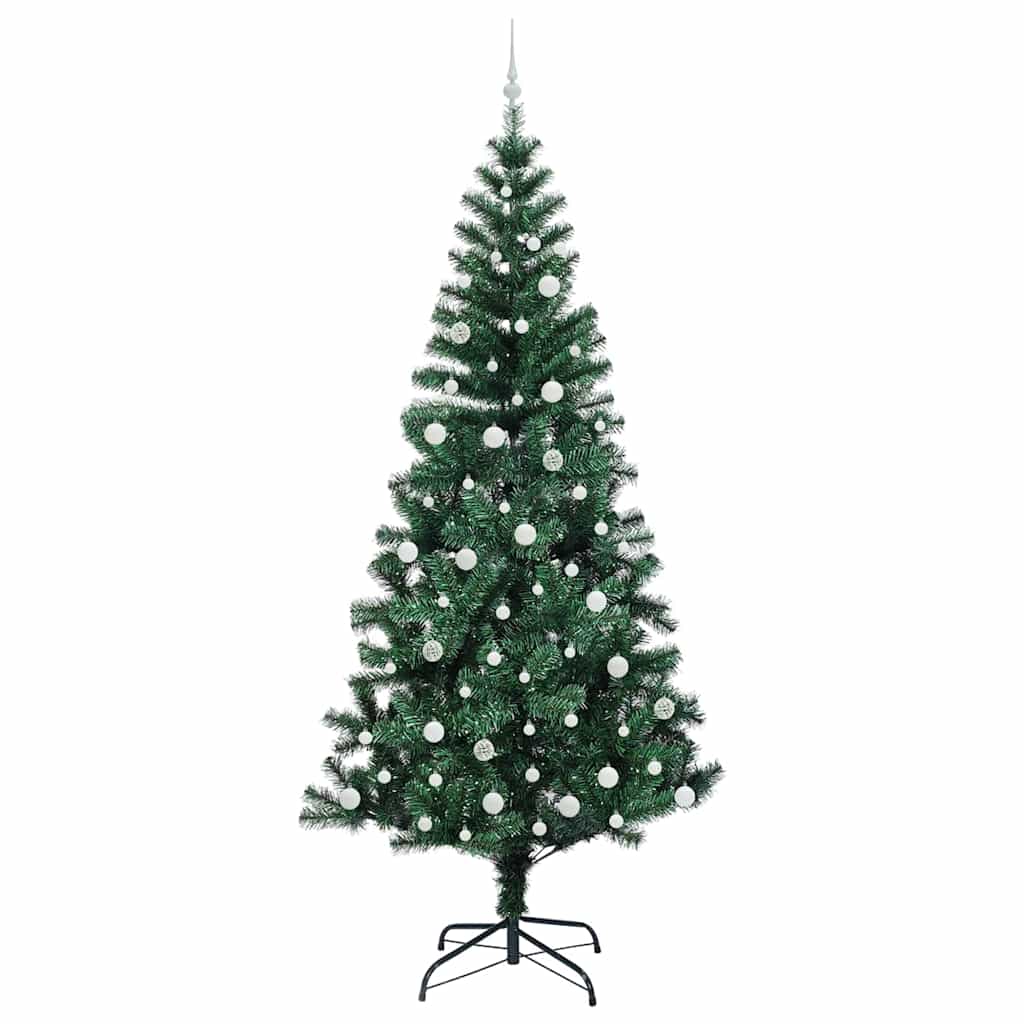 vidaXL Artificial Pre-lit Christmas Tree Green 240 cm PVC and Metal - 50087