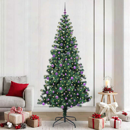 vidaXL Artificial Pre-lit Christmas Tree Green 240 cm PVC and Metal - 50088