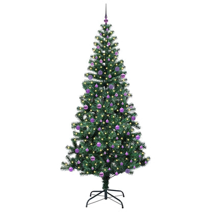 vidaXL Artificial Pre-lit Christmas Tree Green 240 cm PVC and Metal - 50088