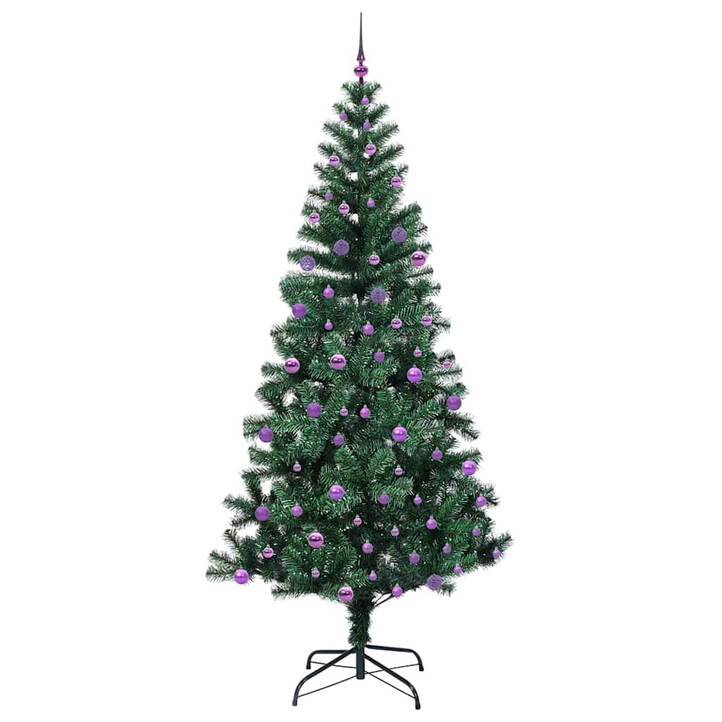 vidaXL Artificial Pre-lit Christmas Tree Green 240 cm PVC and Metal - 50088