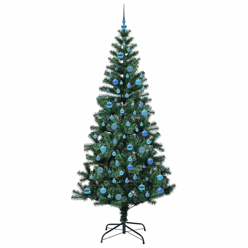 vidaXL Artificial Pre-lit Christmas Tree Green 240 cm PVC and Metal - 50093