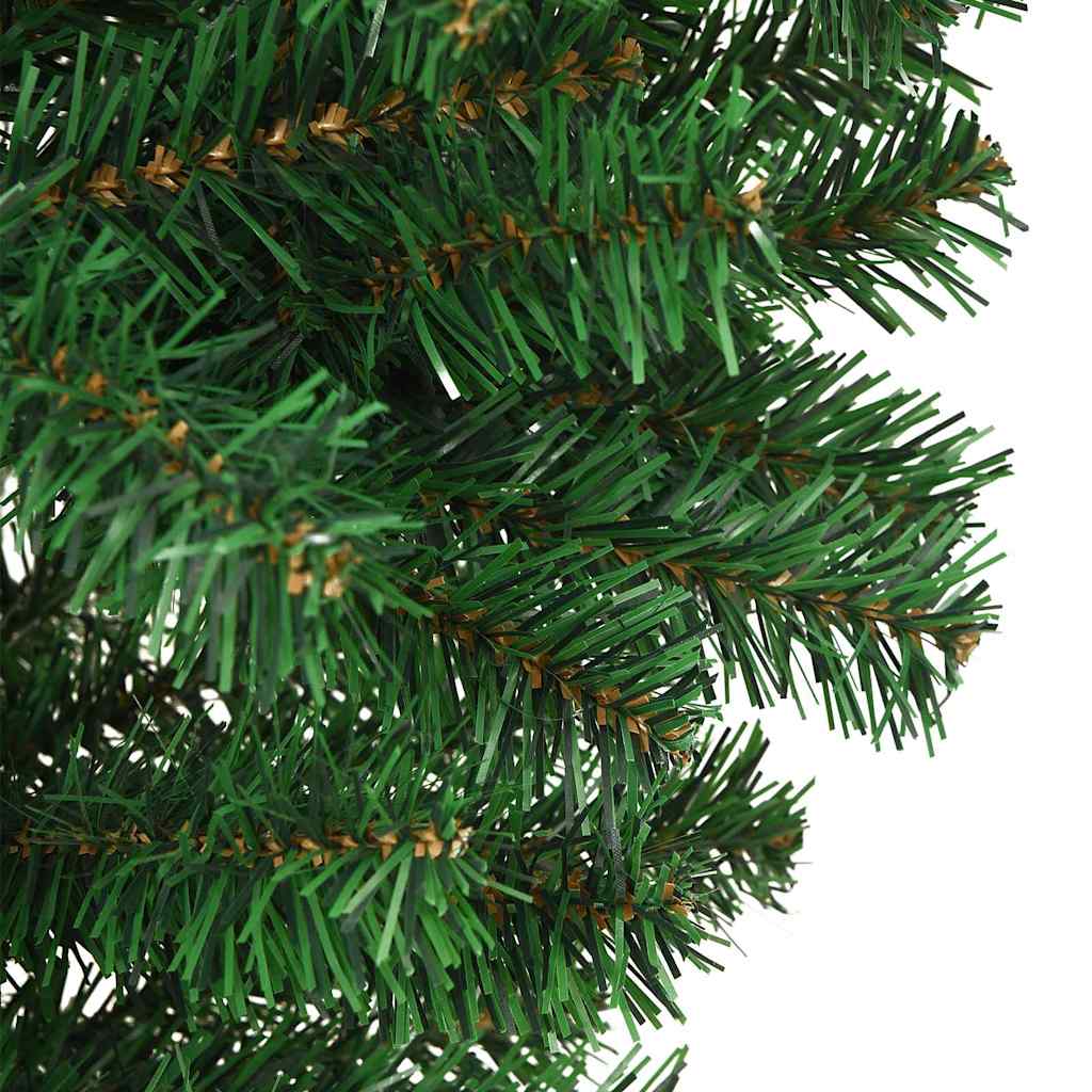 vidaXL Upside-down Artificial Pre-lit Christmas Tree with Ball Set PVC - Green - 210 cm