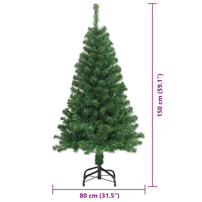 vidaXL Artificial Christmas Tree with 150 LEDs with Stand Green 150 cm - 50182