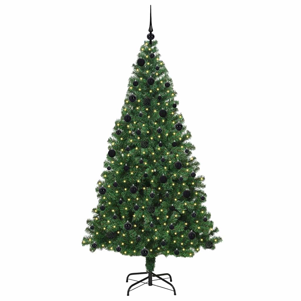 vidaXL Artificial Christmas Tree with 300 LEDs with Stand Green 210 cm - 50235