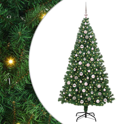 vidaXL Artificial Christmas Tree with 300 LEDs with Stand Green 210 cm - 50237