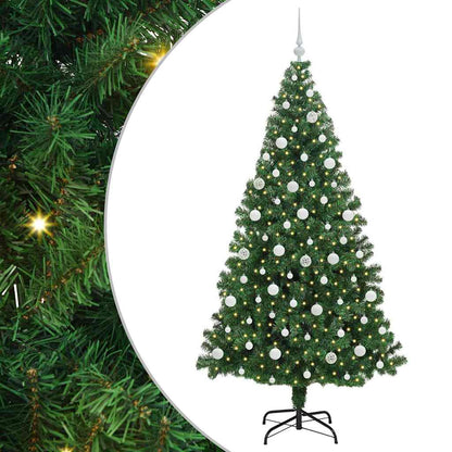 vidaXL Artificial Christmas Tree with 300 LEDs with Stand Green 210 cm - 50239