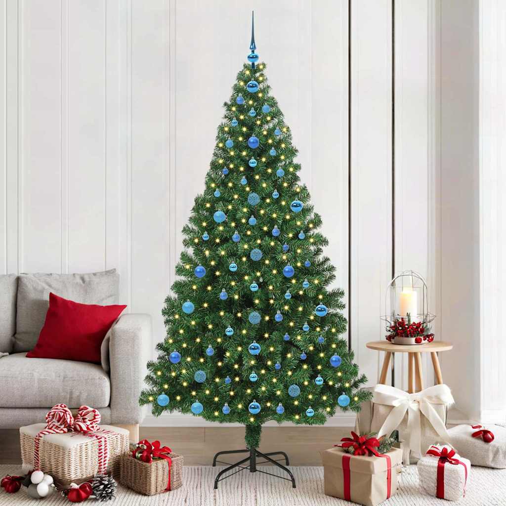 vidaXL Artificial Christmas Tree with 300 LEDs with Stand Green 210 cm - 50244