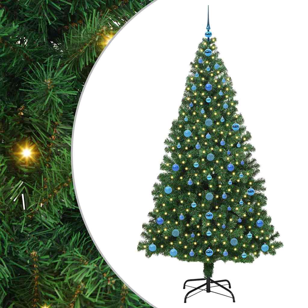 vidaXL Artificial Christmas Tree with 300 LEDs with Stand Green 210 cm - 50244