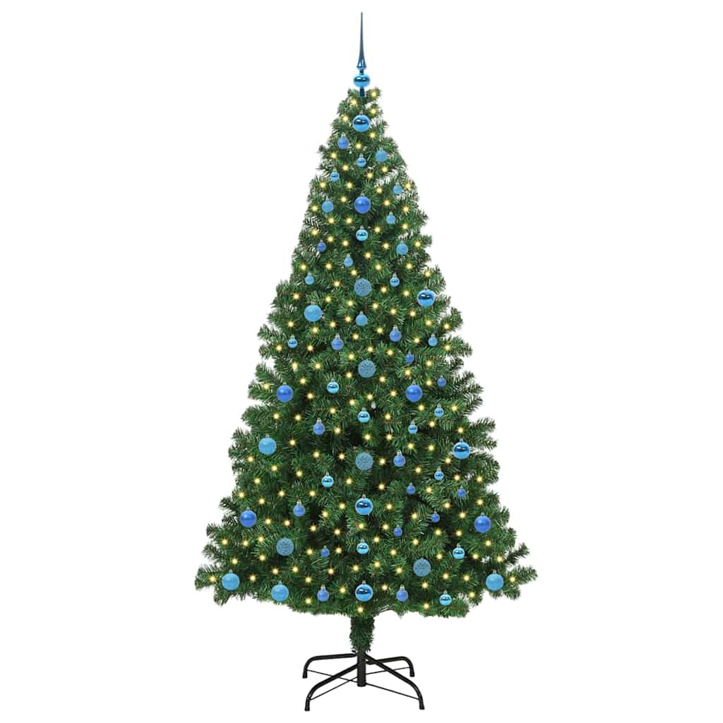 vidaXL Artificial Christmas Tree with 300 LEDs with Stand Green 210 cm - 50244