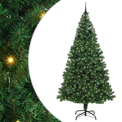 vidaXL Artificial Christmas Tree with 300 LEDs with Stand Green 240 cm - 50253