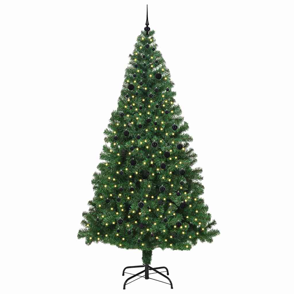 vidaXL Artificial Christmas Tree with 300 LEDs with Stand Green 240 cm - 50253