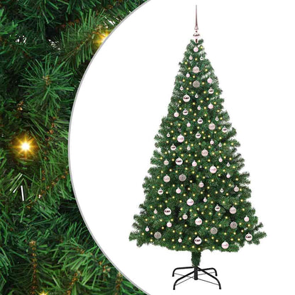 vidaXL Artificial Christmas Tree with 300 LEDs with Stand Green 240 cm - 50254