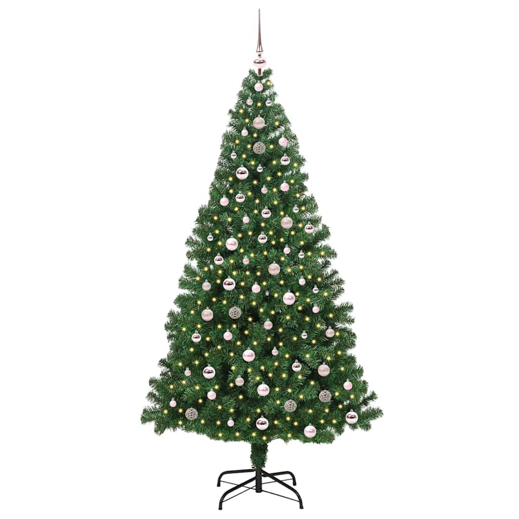 vidaXL Artificial Christmas Tree with 300 LEDs with Stand Green 240 cm - 50254