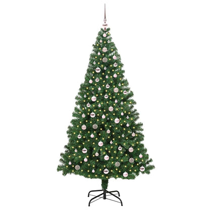 vidaXL Artificial Christmas Tree with 300 LEDs with Stand Green 240 cm - 50254