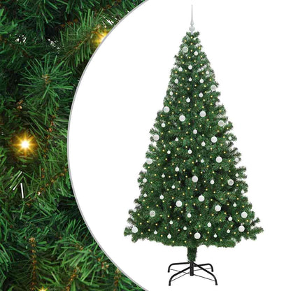 vidaXL Artificial Christmas Tree with 300 LEDs with Stand Green 240 cm - 50257