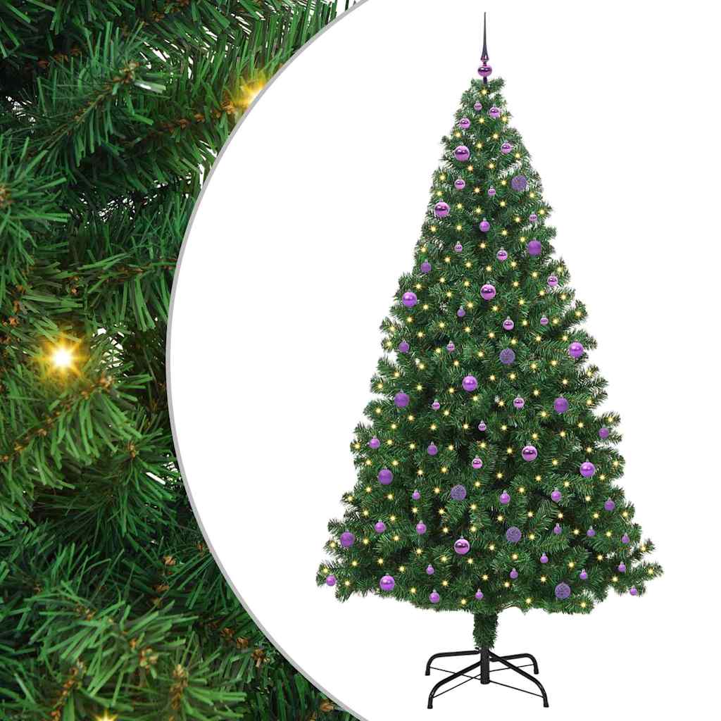 vidaXL Artificial Christmas Tree with 300 LEDs with Stand Green 240 cm - 50258
