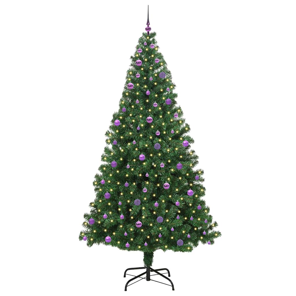 vidaXL Artificial Christmas Tree with 300 LEDs with Stand Green 240 cm - 50258