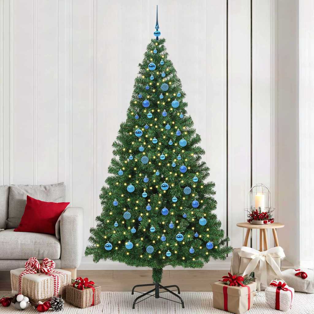 vidaXL Artificial Christmas Tree with 300 LEDs with Stand Green 240 cm - 50271