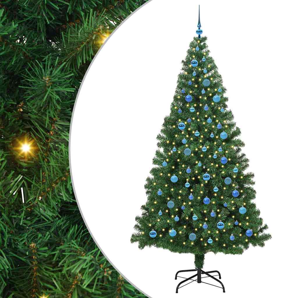 vidaXL Artificial Christmas Tree with 300 LEDs with Stand Green 240 cm - 50271