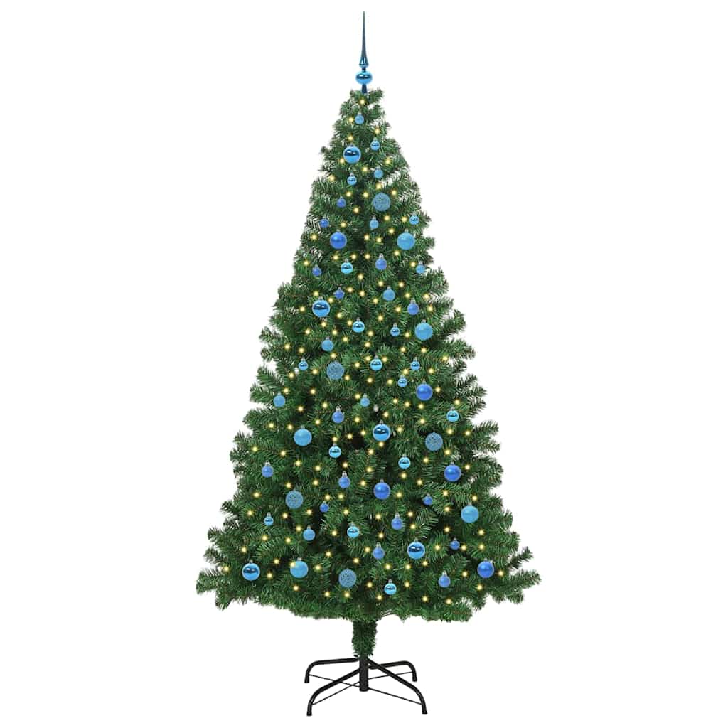 vidaXL Artificial Christmas Tree with 300 LEDs with Stand Green 240 cm - 50271