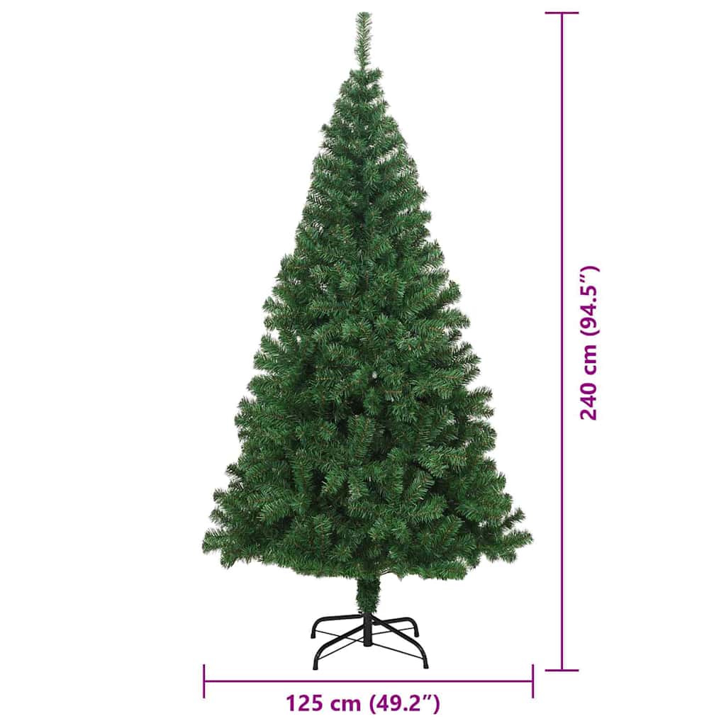 vidaXL Artificial Christmas Tree with 300 LEDs with Stand Green 240 cm - 50271
