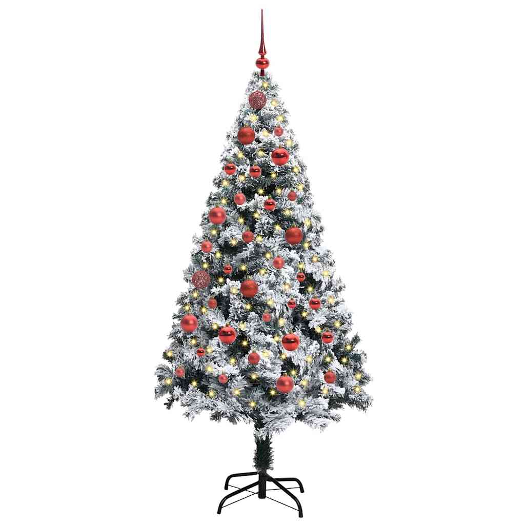 vidaXL Artificial Christmas Tree with 150 LEDs with Stand White 150 cm