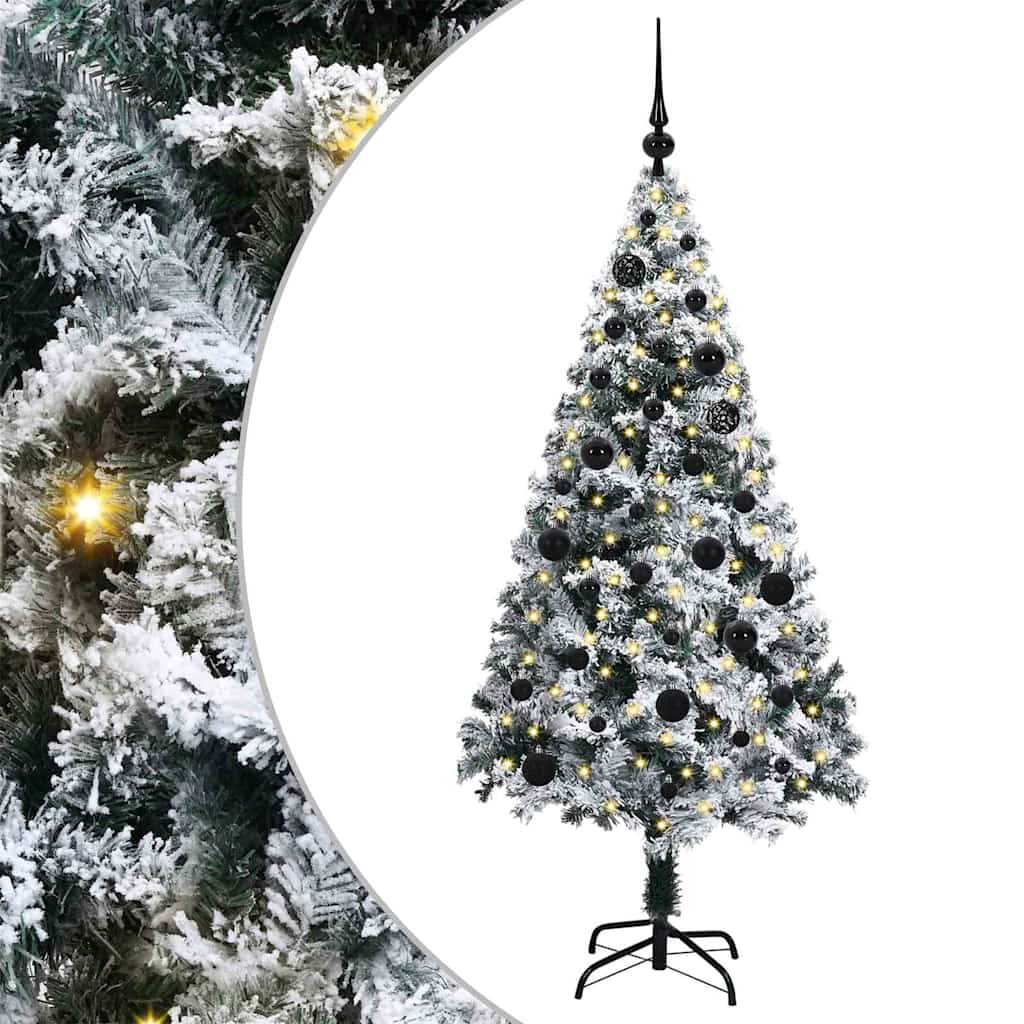 vidaXL Artificial Christmas Tree with 150 LEDs with Stand White 150 cm - 50286