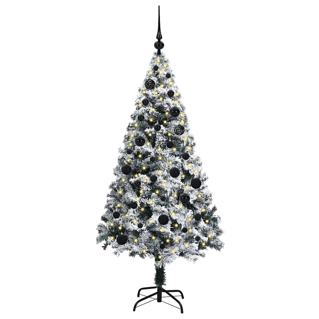 vidaXL Artificial Christmas Tree with 150 LEDs with Stand White 150 cm - 50286