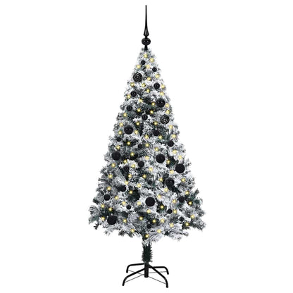 vidaXL Artificial Christmas Tree with 150 LEDs with Stand White 150 cm - 50286