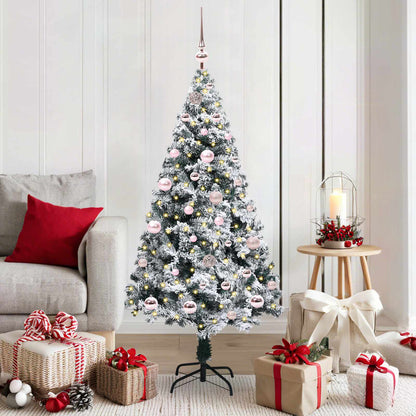 vidaXL Artificial Christmas Tree with 150 LEDs with Stand White 150 cm - 50287