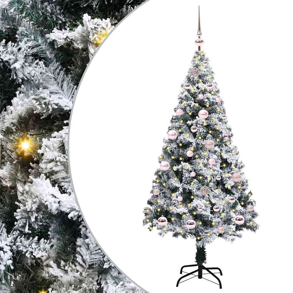 vidaXL Artificial Christmas Tree with 150 LEDs with Stand White 150 cm - 50287