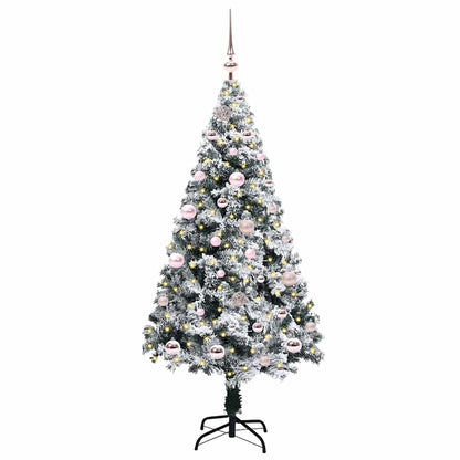 vidaXL Artificial Christmas Tree with 150 LEDs with Stand White 150 cm - 50287