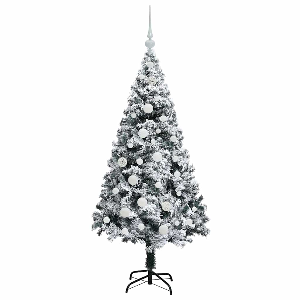vidaXL Artificial Christmas Tree with 150 LEDs with Stand White 150 cm - 50296