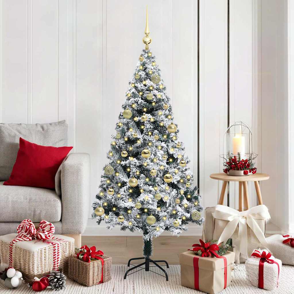vidaXL Artificial Christmas Tree with 150 LEDs with Stand White 150 cm - 50305
