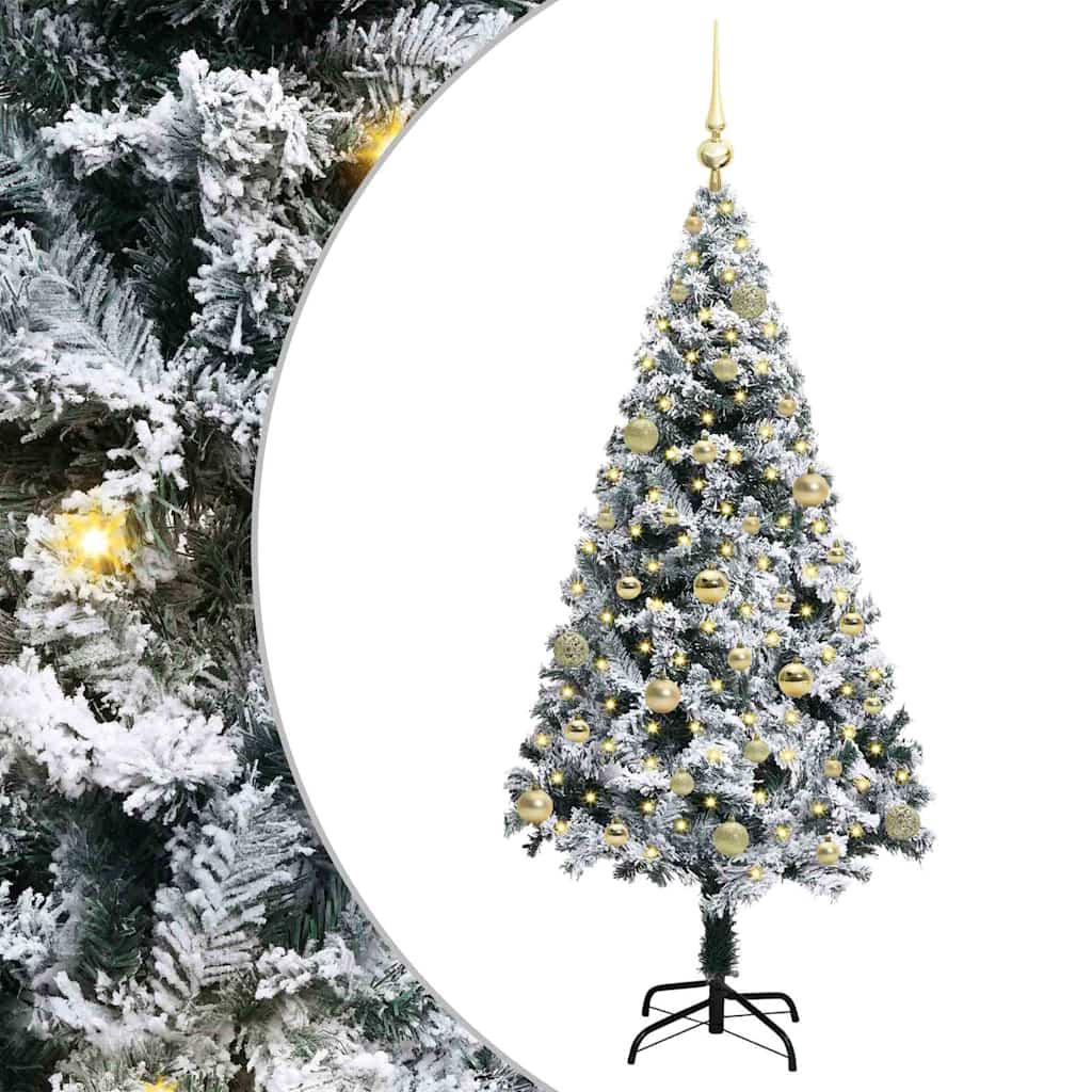 vidaXL Artificial Christmas Tree with 150 LEDs with Stand White 150 cm - 50305